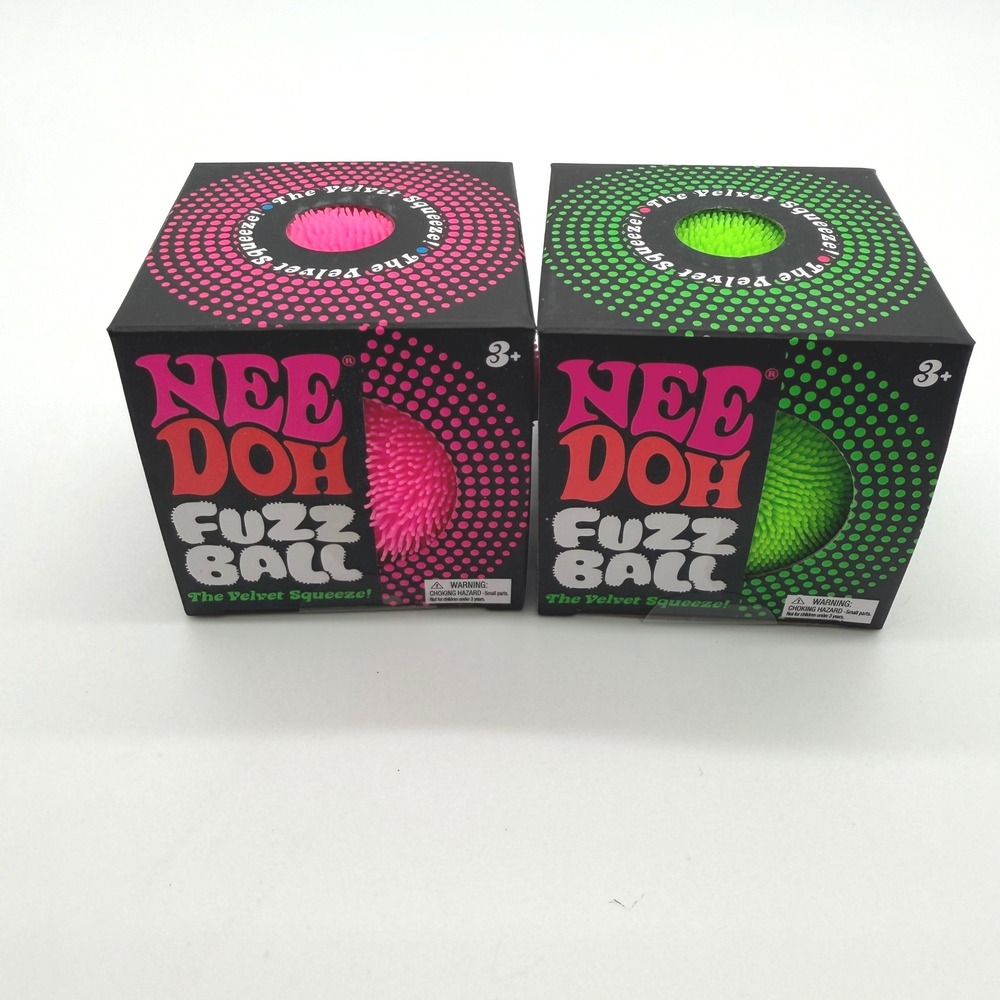 Schylling NeeDoh Fuzz Ball Kids OS Pink Green 2-Pack Fidget Stress Toys